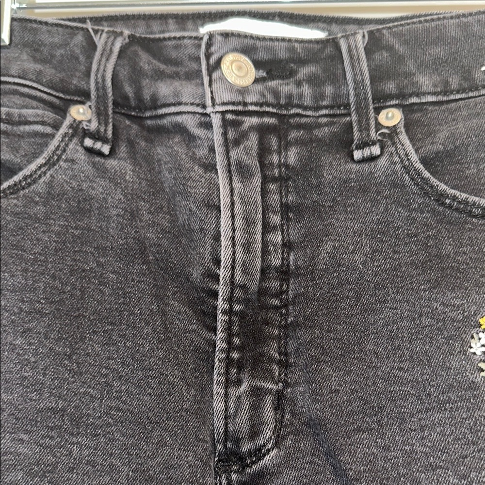 Abercrombie & Fitch High Rise Super Skinny Embroidered Ankle Jeans - Picture 5 of 8